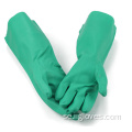 Grön kemisk resistent säkerhetsarbetande nitrilhandhandskar